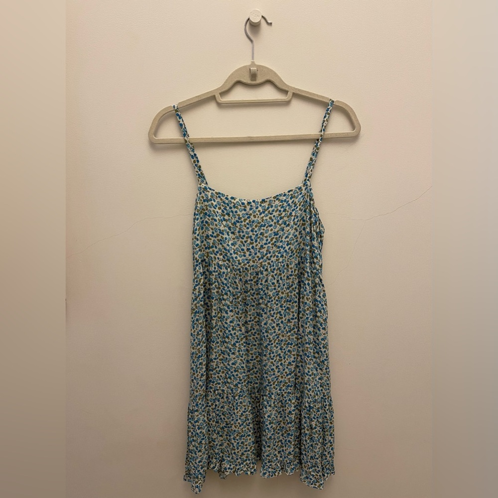 Zara Sundress Mini Dress, Blue Floral, Medium